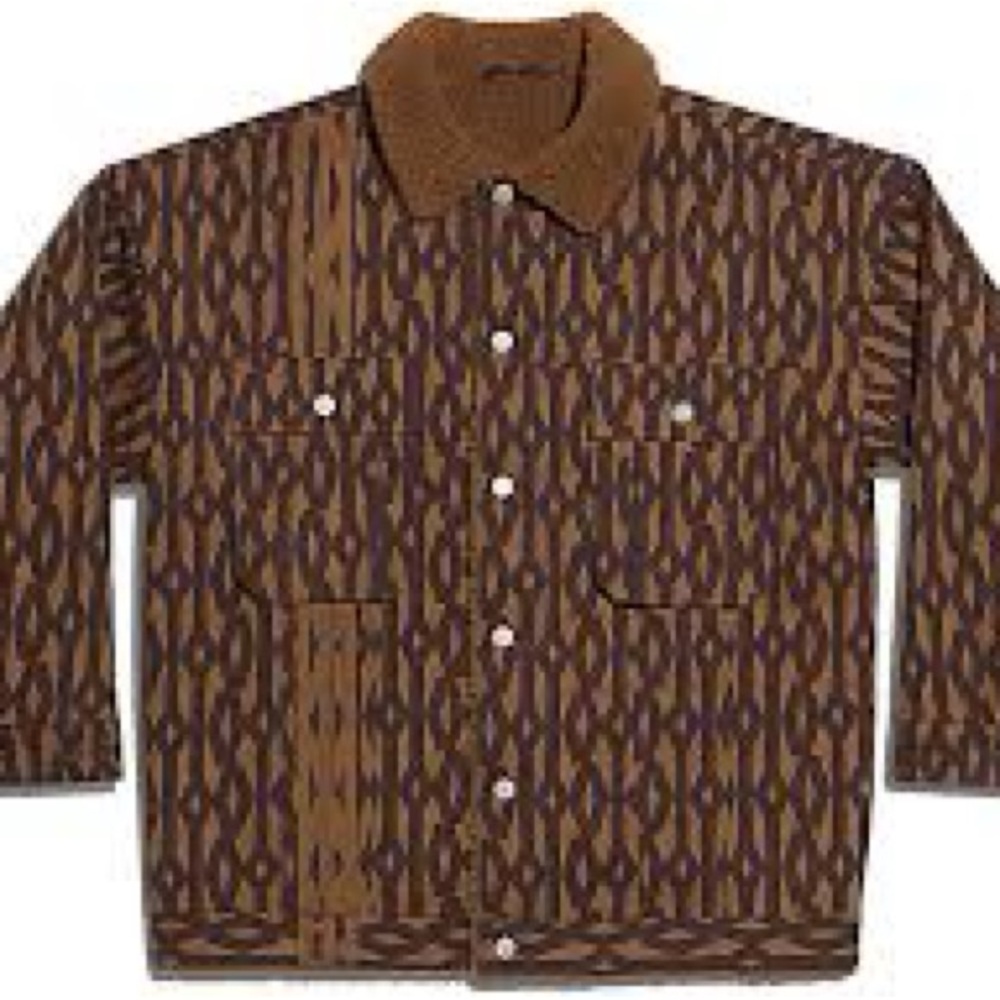 ADIDAS IVY PARK Monogram Jacket Sherpa Lined Brown